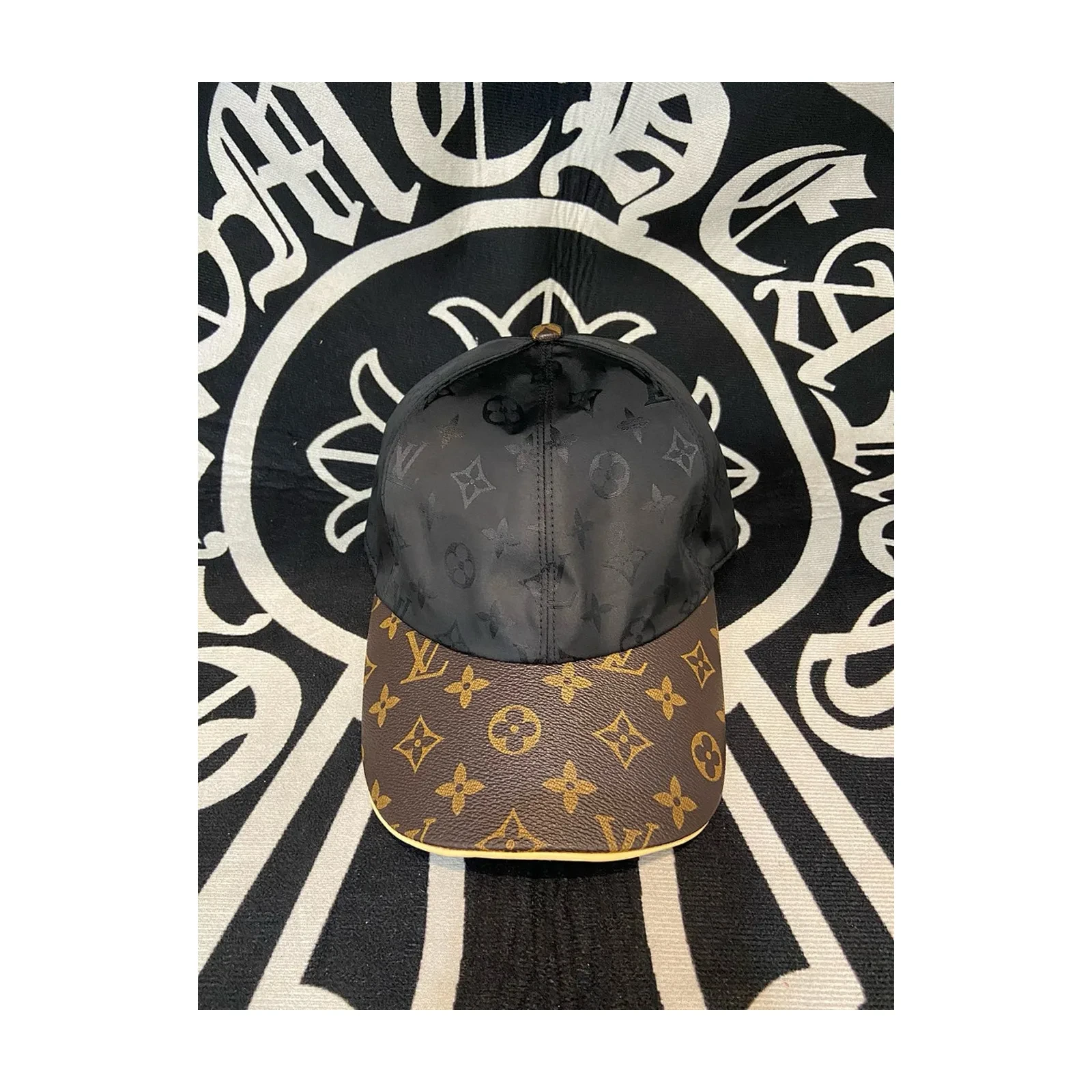 Monogram Leather-Brim Cap