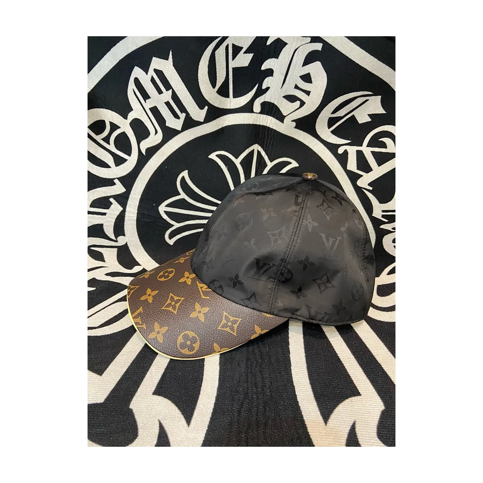 Monogram Leather-Brim Cap